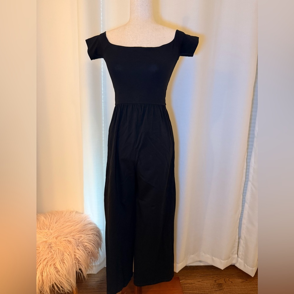 ASOS Black Off-Shoulder Jumpsuit